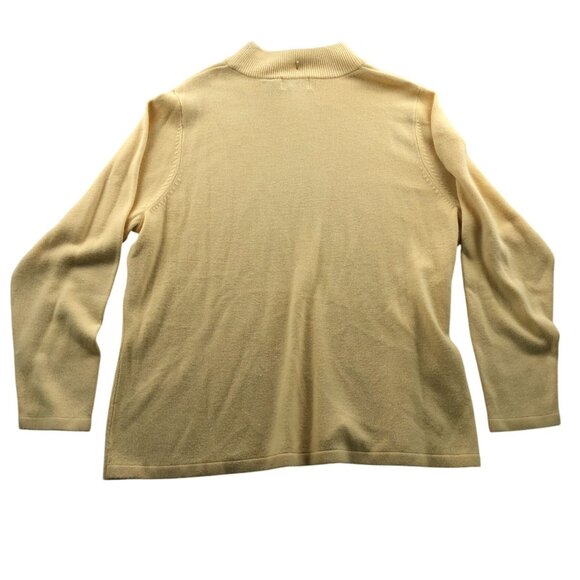 Studio Works Womens Sweater Size 2X Long Sleeve High Neck Pullover Yellow Knit - Picture 2 of 8
